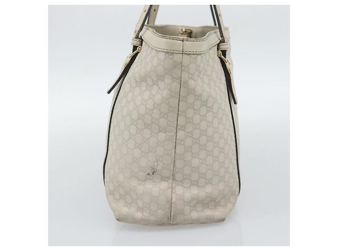 GUCCI GuccissimaGG Tote Bag Leder Weiß Gold 336776 Auth BA14010 Golden - Ansicht 5