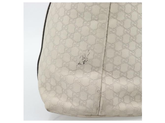 GUCCI GuccissimaGG Tote Bag Leder Weiß Gold 336776 Auth BA14010 Golden - Ansicht 6