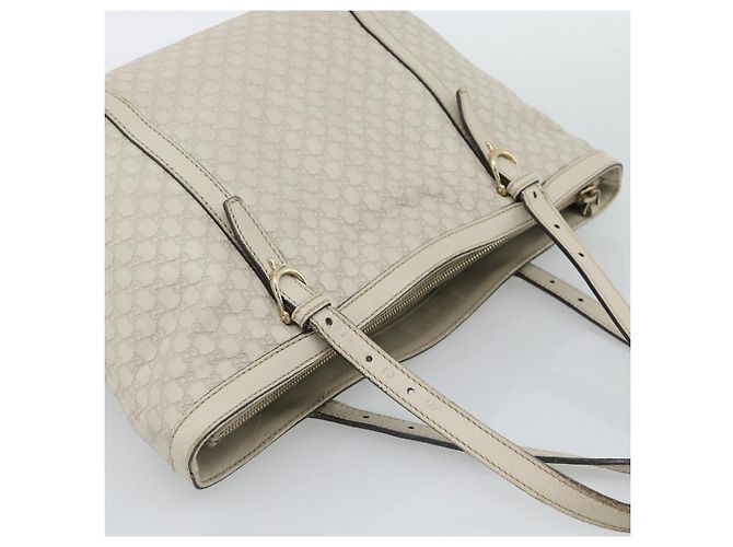 GUCCI GuccissimaGG Tote Bag Leder Weiß Gold 336776 Auth BA14010 Golden - Ansicht 7