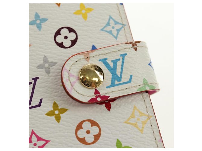 LOUIS VUITTON Monogram Multicolor Agenda PM Cover White R21074 LV Auth 190110M Bianco - vista 12