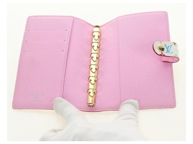 LOUIS VUITTON Monogram Multicolor Agenda PM Cover White R21074 LV Auth 190110M Bianco - vista 13