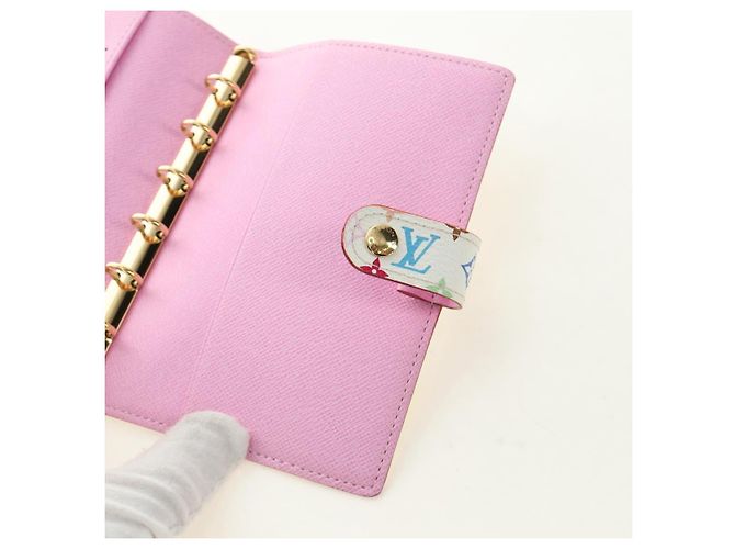 LOUIS VUITTON Monogram Multicolor Agenda PM Cover White R21074 LV Auth 190110M Bianco - vista 16