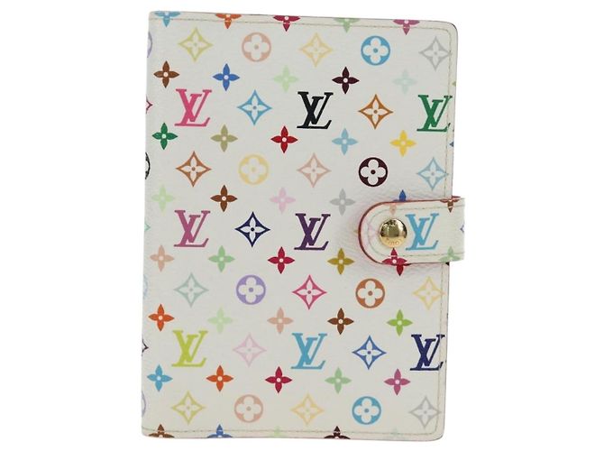 LOUIS VUITTON Monogram Multicolor Agenda PM Cover White R21074 LV Auth 190110M Bianco - vista 2