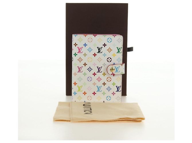LOUIS VUITTON Monogram Multicolor Agenda PM Cover White R21074 LV Auth 190110M Bianco - vista 24