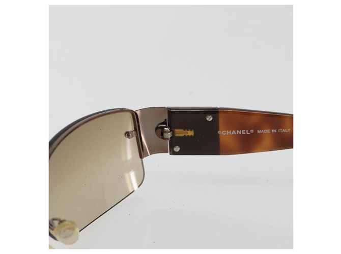 Occhiali da sole CHANEL Plastica Marrone Argento CC Auth BA14023 - vista 10