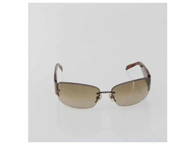 Occhiali da sole CHANEL Plastica Marrone Argento CC Auth BA14023 - vista 2
