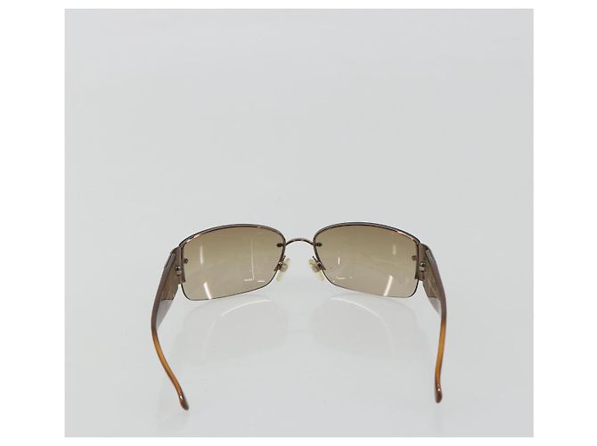 Occhiali da sole CHANEL Plastica Marrone Argento CC Auth BA14023 - vista 3