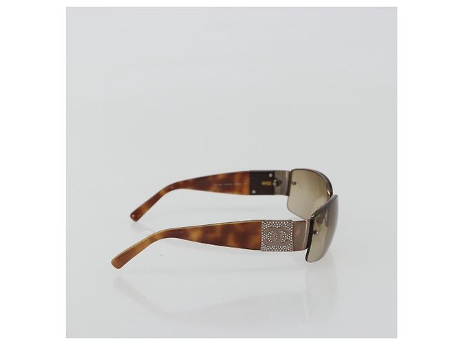 Occhiali da sole CHANEL Plastica Marrone Argento CC Auth BA14023 - vista 5