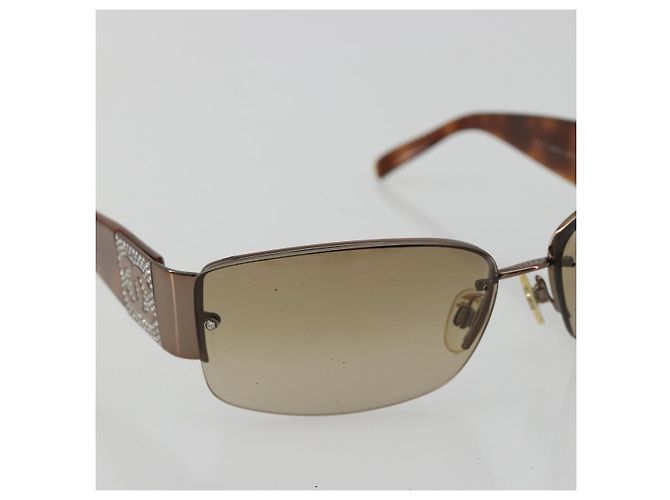Occhiali da sole CHANEL Plastica Marrone Argento CC Auth BA14023 - vista 6