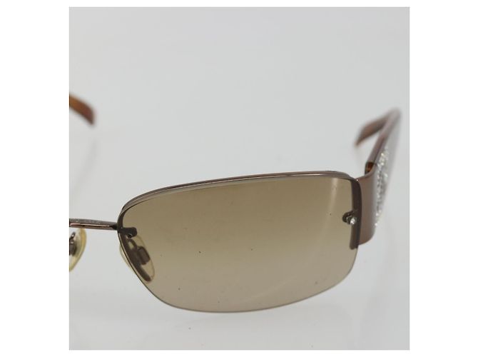 Occhiali da sole CHANEL Plastica Marrone Argento CC Auth BA14023 - vista 7