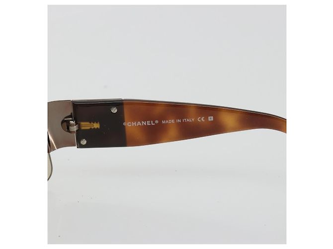 Occhiali da sole CHANEL Plastica Marrone Argento CC Auth BA14023 - vista 9