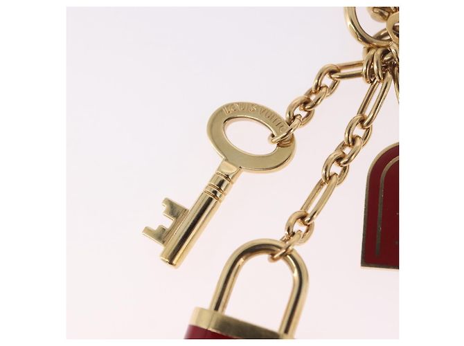 LOUIS VUITTON Porte Cles Kaduna Gold Tone Red M60074 LV Auth 191539M Rot - Ansicht 10