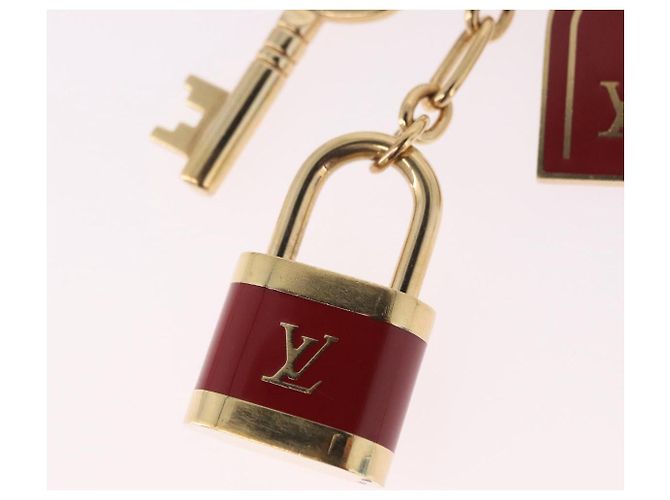 LOUIS VUITTON Porte Cles Kaduna Gold Tone Red M60074 LV Auth 191539M Rot - Ansicht 11