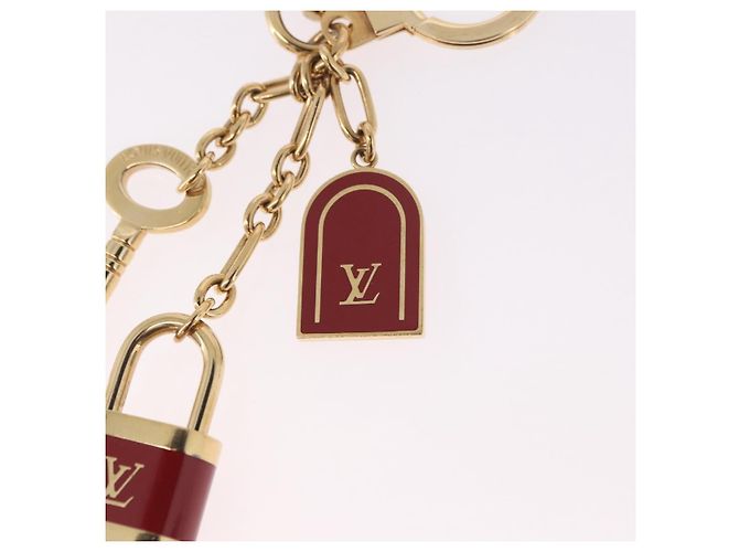 LOUIS VUITTON Porte Cles Kaduna Gold Tone Red M60074 LV Auth 191539M Rot - Ansicht 12