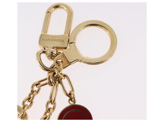 LOUIS VUITTON Porte Cles Kaduna Gold Tone Red M60074 LV Auth 191539M Rot - Ansicht 15