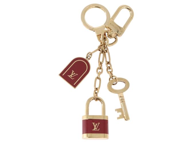 LOUIS VUITTON Porte Cles Kaduna Gold Tone Red M60074 LV Auth 191539M Rot - Ansicht 2