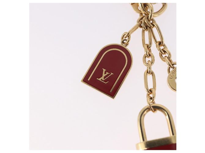 LOUIS VUITTON Porte Cles Kaduna Gold Tone Red M60074 LV Auth 191539M Rot - Ansicht 3