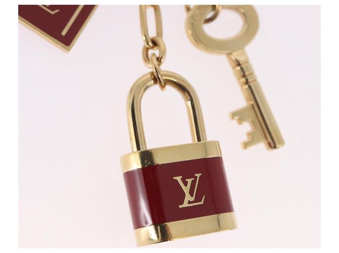 LOUIS VUITTON Porte Cles Kaduna Gold Tone Red M60074 LV Auth 191539M Rot - Ansicht 4