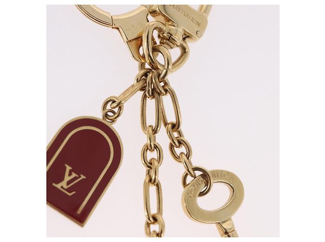 LOUIS VUITTON Porte Cles Kaduna Gold Tone Red M60074 LV Auth 191539M Rot - Ansicht 6