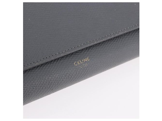 Céline CELINE Long Wallet Leder Grau Gold Auth bs35988A Braun Golden - Ansicht 12