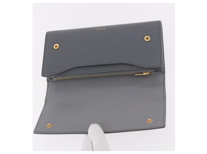 Céline CELINE Long Wallet Leder Grau Gold Auth bs35988A Braun Golden - Ansicht 13