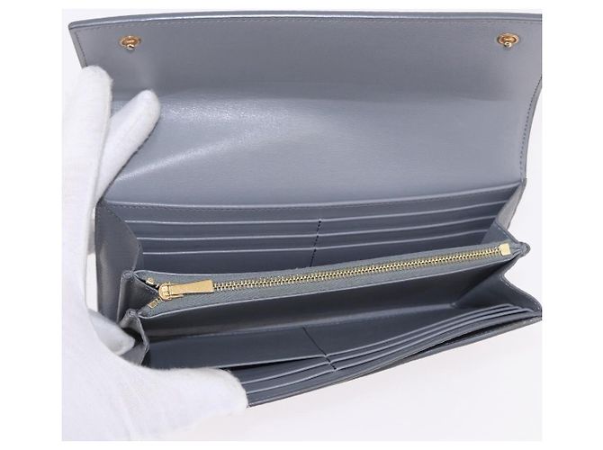 Céline CELINE Long Wallet Leder Grau Gold Auth bs35988A Braun Golden - Ansicht 14