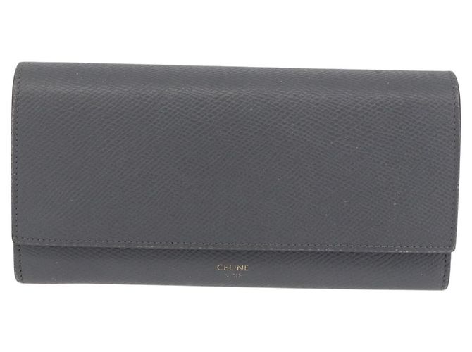 Céline CELINE Long Wallet Leder Grau Gold Auth bs35988A Braun Golden - Ansicht 2