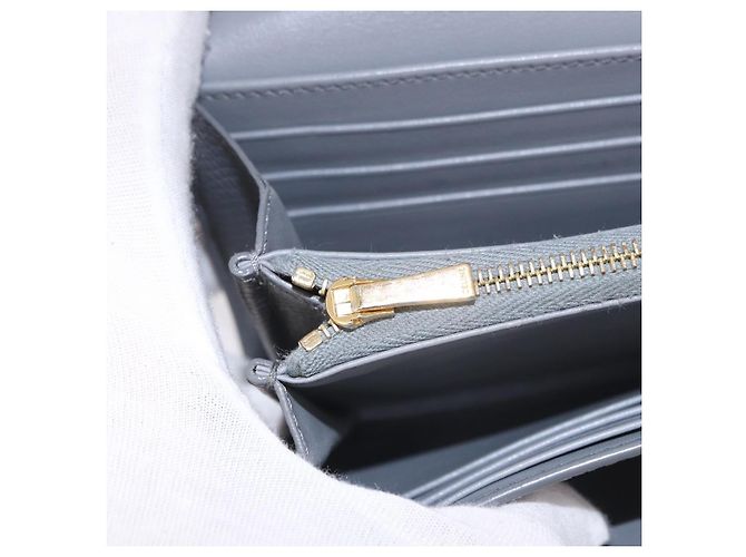 Céline CELINE Long Wallet Leder Grau Gold Auth bs35988A Braun Golden - Ansicht 21