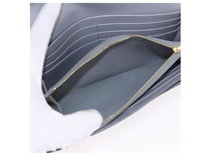 Céline CELINE Long Wallet Leder Grau Gold Auth bs35988A Braun Golden - Ansicht 22