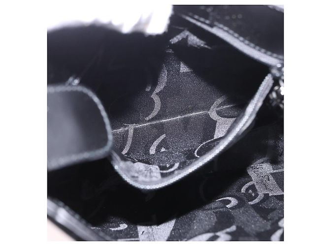 Borsa a tracolla Salvatore Ferragamo vernice nero argento Auth ka5122A - vista 20