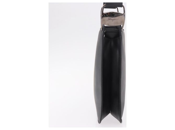 Borsa a tracolla Salvatore Ferragamo vernice nero argento Auth ka5122A - vista 4