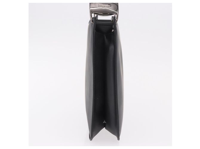 Borsa a tracolla Salvatore Ferragamo vernice nero argento Auth ka5122A - vista 5