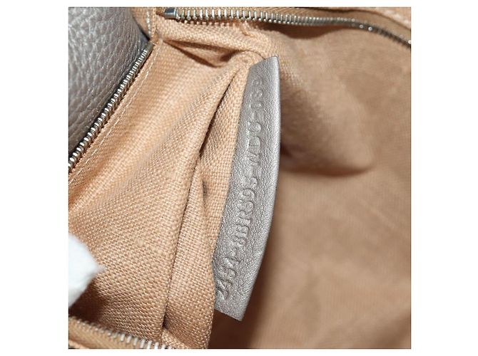 FENDI Celeria Tote Bag Leder Grau Gold Auth 191294V Braun Golden - Ansicht 23