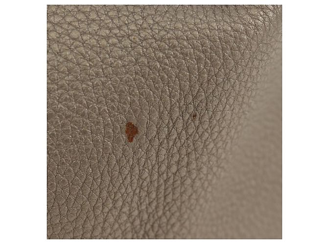 FENDI Celeria Tote Bag Leder Grau Gold Auth 191294V Braun Golden - Ansicht 6