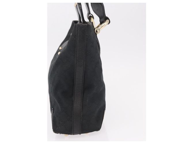 Borsa GUCCI GG Canvas Nera Oro 153024 Auth 186680 Nero D'oro - vista 4