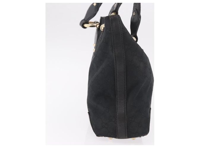 Borsa GUCCI GG Canvas Nera Oro 153024 Auth 186680 Nero D'oro - vista 5