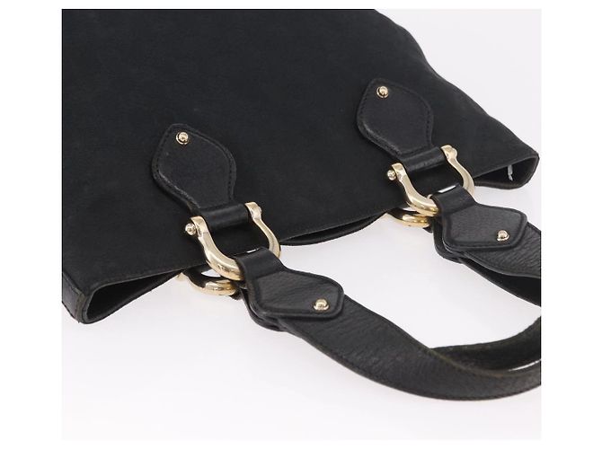 Borsa GUCCI GG Canvas Nera Oro 153024 Auth 186680 Nero D'oro - vista 6