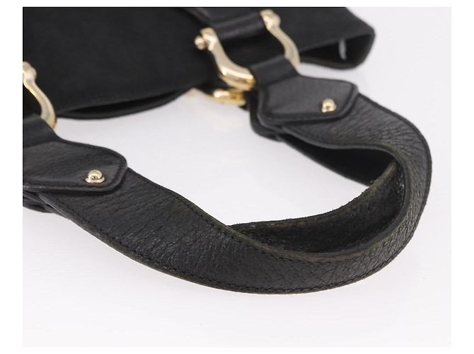 Borsa GUCCI GG Canvas Nera Oro 153024 Auth 186680 Nero D'oro - vista 7