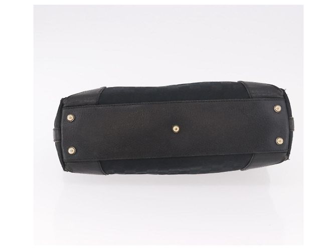 Borsa GUCCI GG Canvas Nera Oro 153024 Auth 186680 Nero D'oro - vista 9