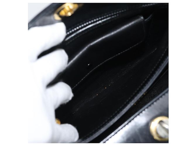 Borsa GUCCI in pelle nera e oro 001 085 1368 Auth 191025 Nero D'oro - vista 19