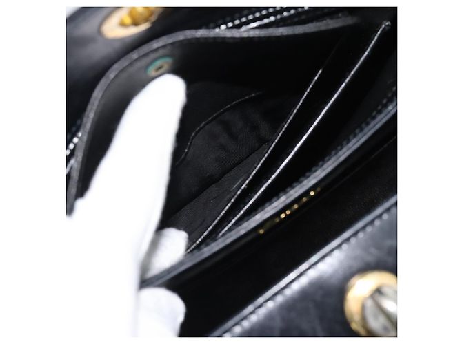 Borsa GUCCI in pelle nera e oro 001 085 1368 Auth 191025 Nero D'oro - vista 20