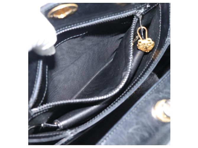 Borsa GUCCI in pelle nera e oro 001 085 1368 Auth 191025 Nero D'oro - vista 21