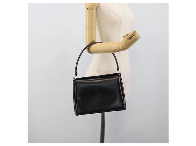 Borsa GUCCI in pelle nera e oro 001 085 1368 Auth 191025 Nero D'oro - vista 24