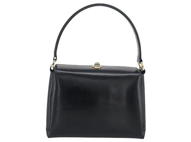 Borsa GUCCI in pelle nera e oro 001 085 1368 Auth 191025 Nero D'oro - vista 3