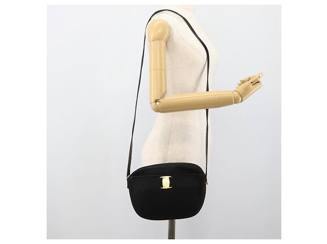 Borsa a tracolla Salvatore Ferragamo Vala in scamosciato nero e oro Auth BA13991 D'oro - vista 21