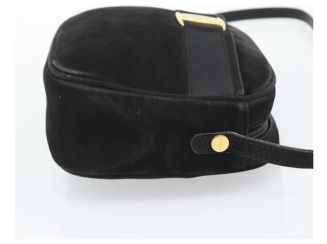 Borsa a tracolla Salvatore Ferragamo Vala in scamosciato nero e oro Auth BA13991 D'oro - vista 5