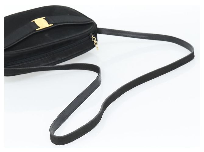 Borsa a tracolla Salvatore Ferragamo Vala in scamosciato nero e oro Auth BA13991 D'oro - vista 7