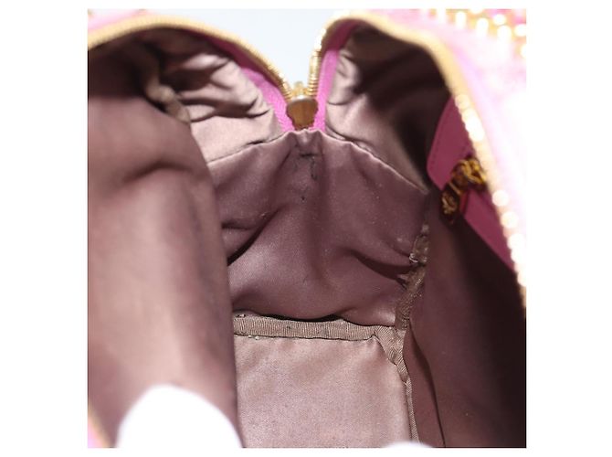 MCM Vicetos Logogram Studs Backpack Leather Pink Gold Auth 190946 Golden - view 24