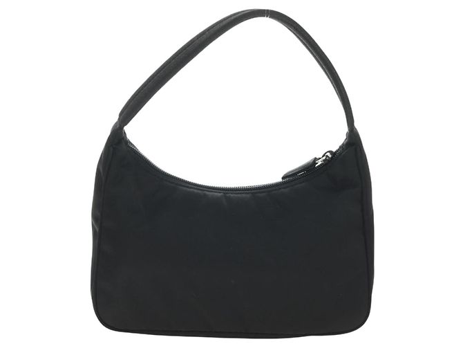 Pochette PRADA in nylon nero con dettagli argento Auth 191316V - vista 3