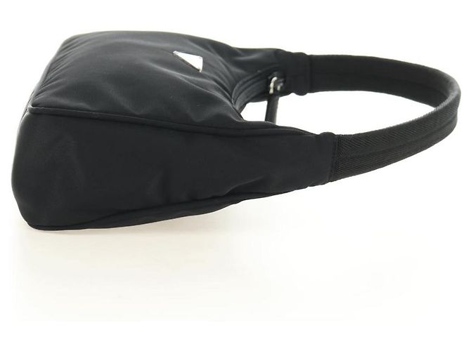Pochette PRADA in nylon nero con dettagli argento Auth 191316V - vista 5